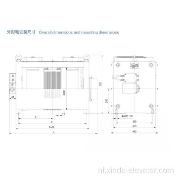 Ø265 transmissieloze Lift tractie Machine